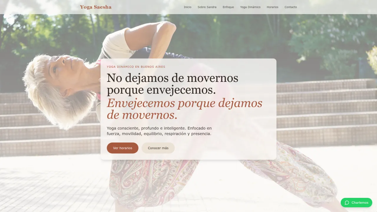 Yoga Saesha — proyecto desarrollado por Niveals