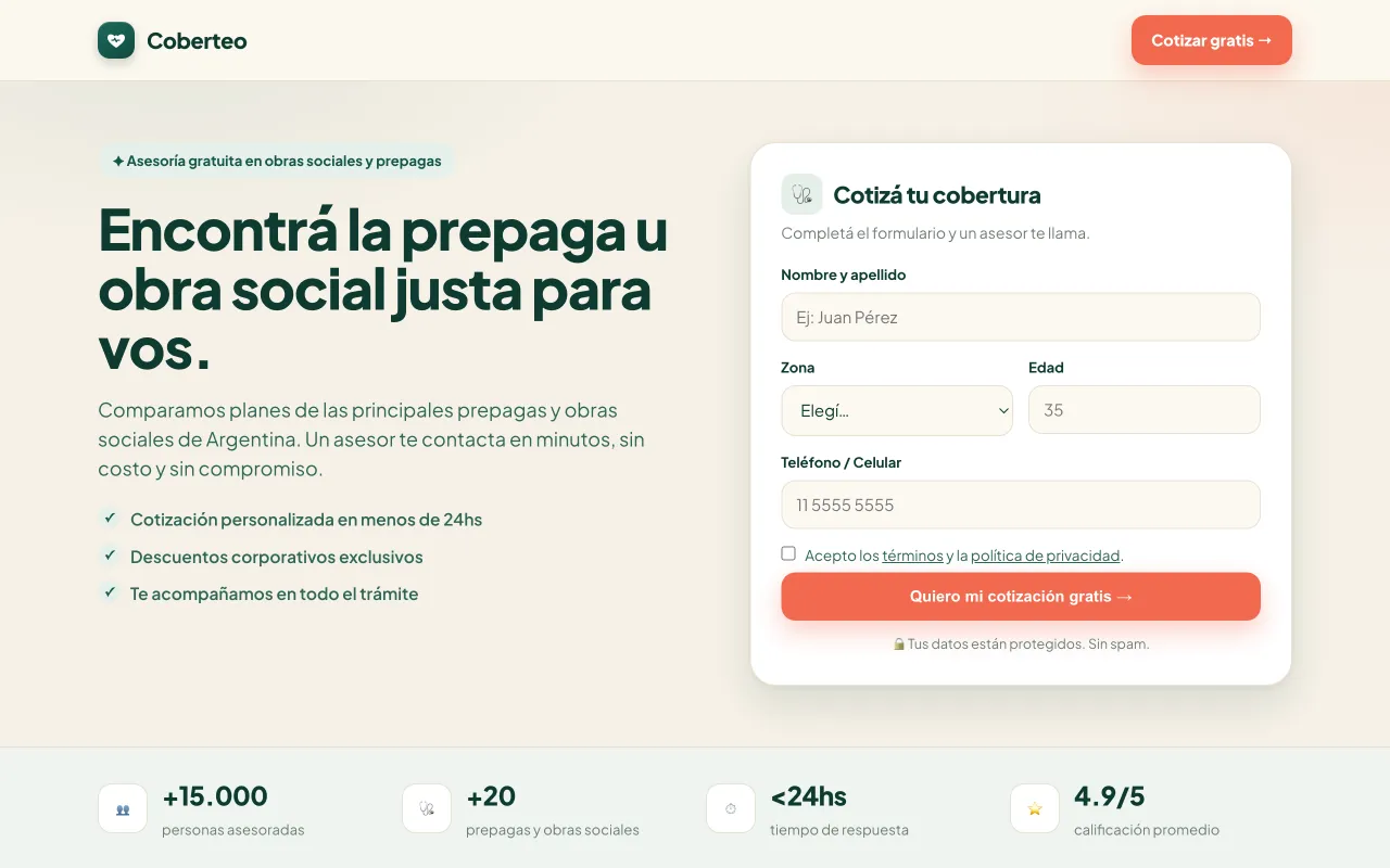 Coberteo — proyecto desarrollado por Niveals