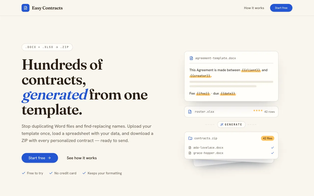 Easy Contracts — proyecto desarrollado por Niveals